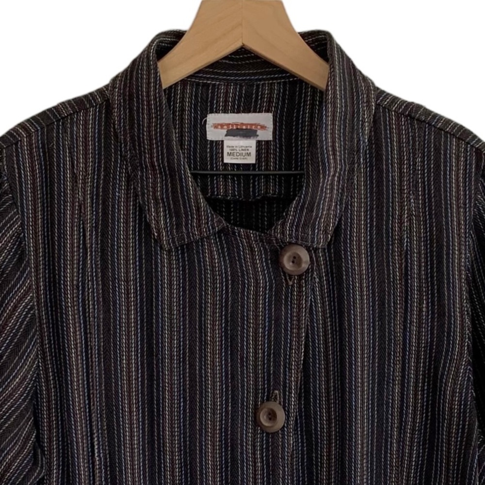 Solitaire 100% Linen Striped Jacket - Picture 3 of 8